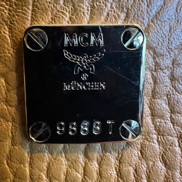 MCM Visetos Cognac Gold Studded Authentic Leather Backpack - Picture 7 of 7